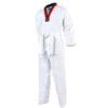 Võ phục Taekwondo cổ đỏ đen vải sọc hiệu Black Eagle cao cấp